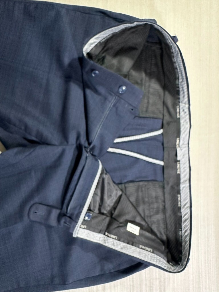 Lineage Men’s 2 Pcs Size 46L Suit / 40×32 Pants Navy Blue Color Mint cond #1089