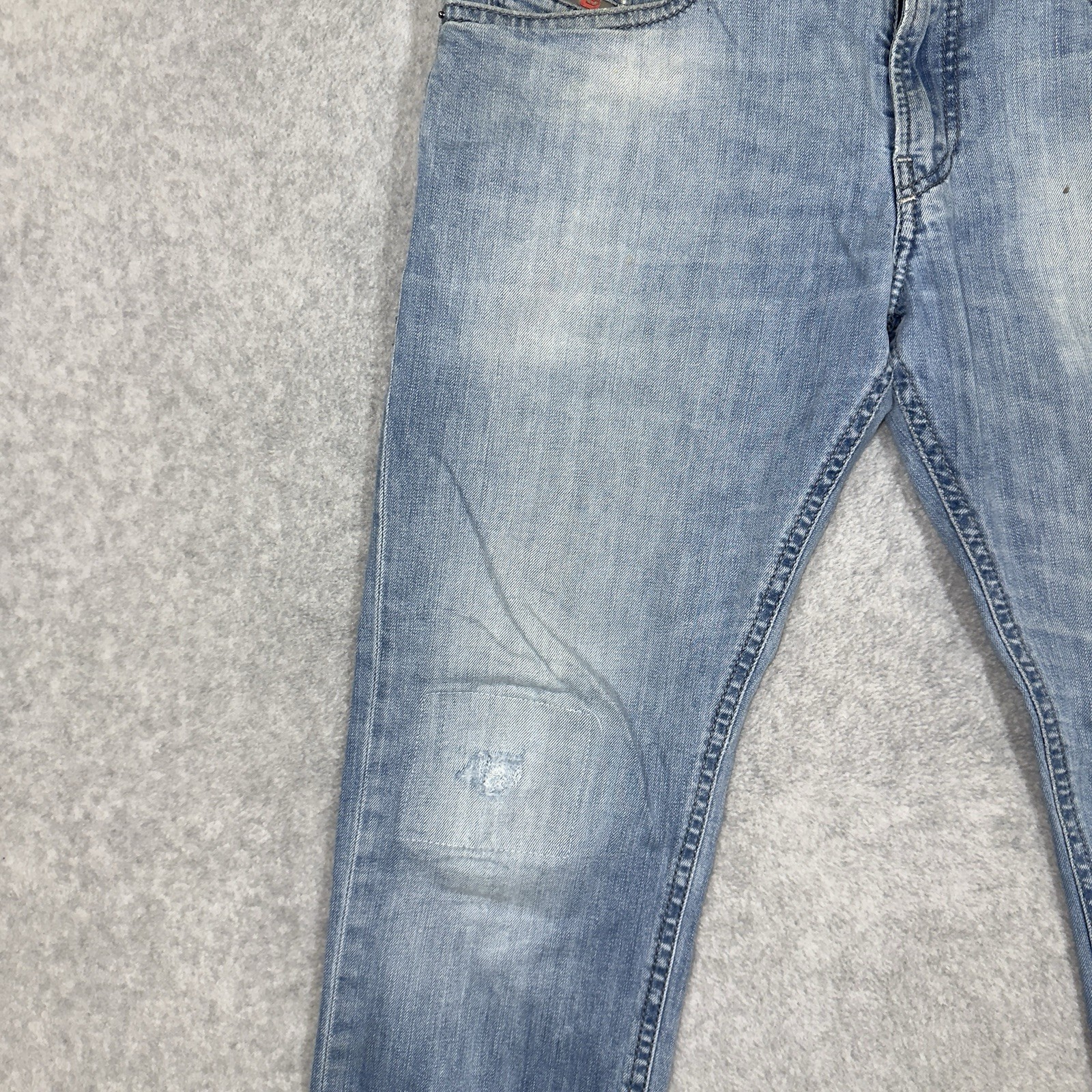Diesel Jeans Men 32×30 Blue Thommer Slim Skinny Fit Stretch Denim Thrashed 084ON
