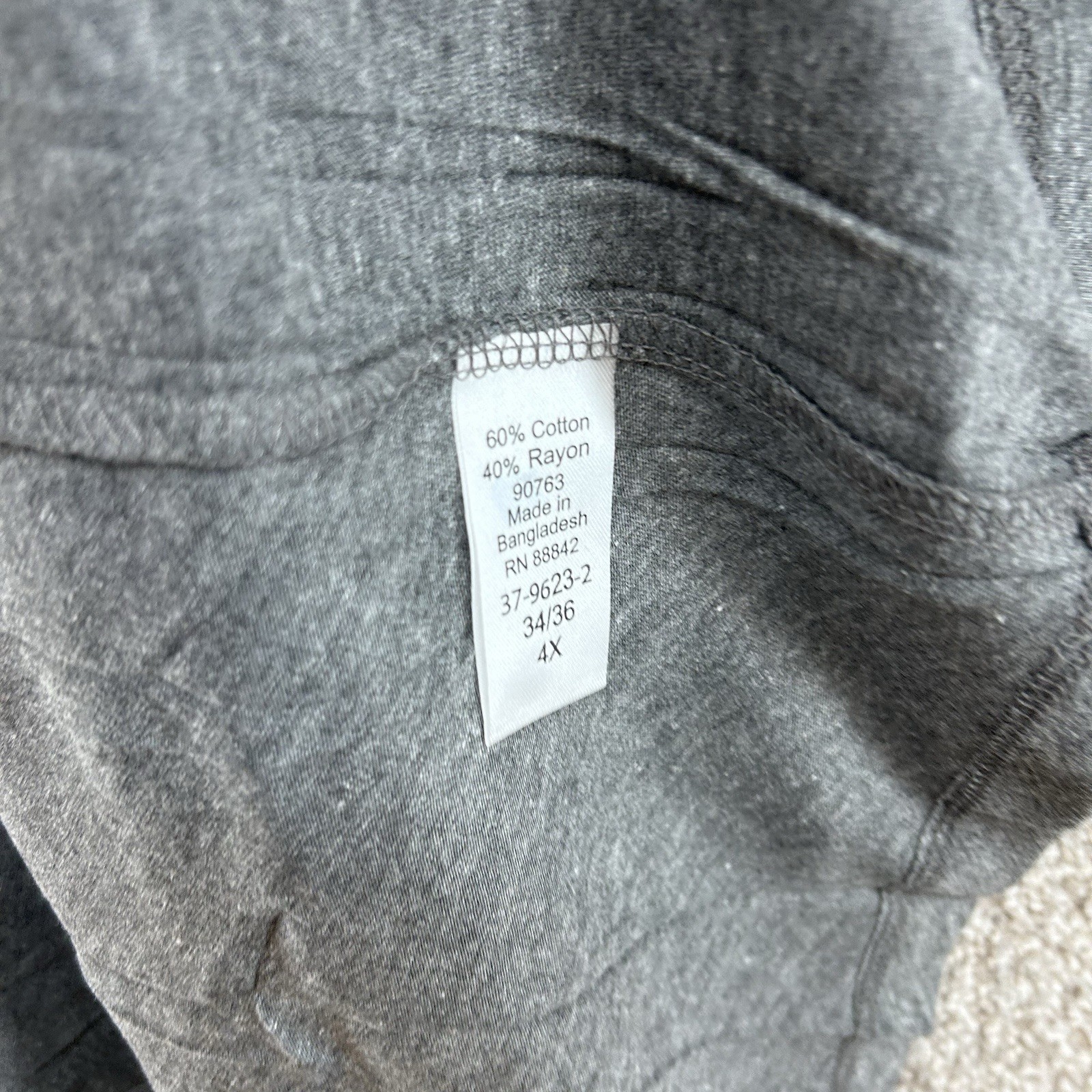 NWOT Roman’s Women’s T-Shirt Top Size 4X Gray Short Sleeve Pullover Stretch