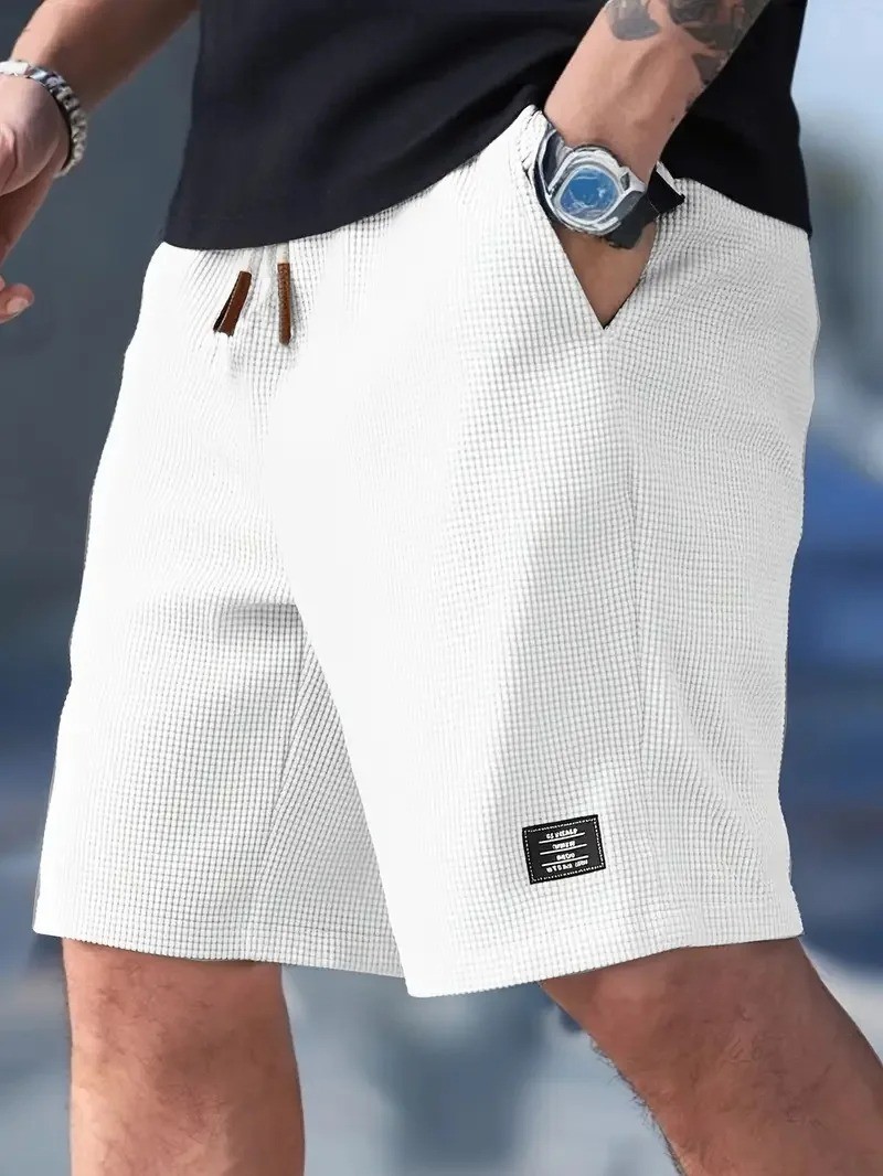 Men’s Summer Casual Sports Shorts Plaid Checkered Loose Knee Length Shorts Ameri