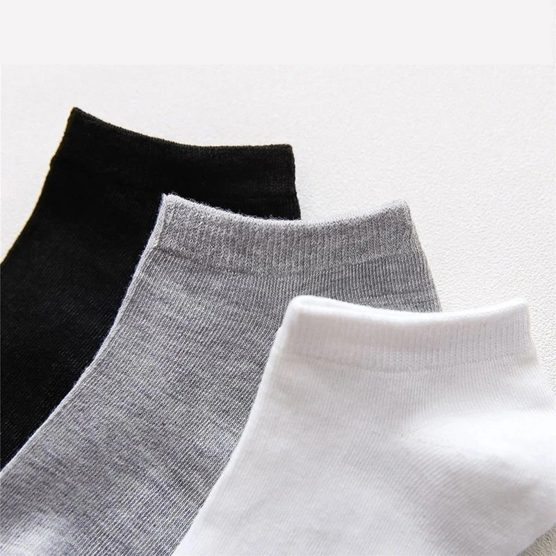 5pairs Mens Socks Boat Black Business Solid Color Breathable Comfortable Highly