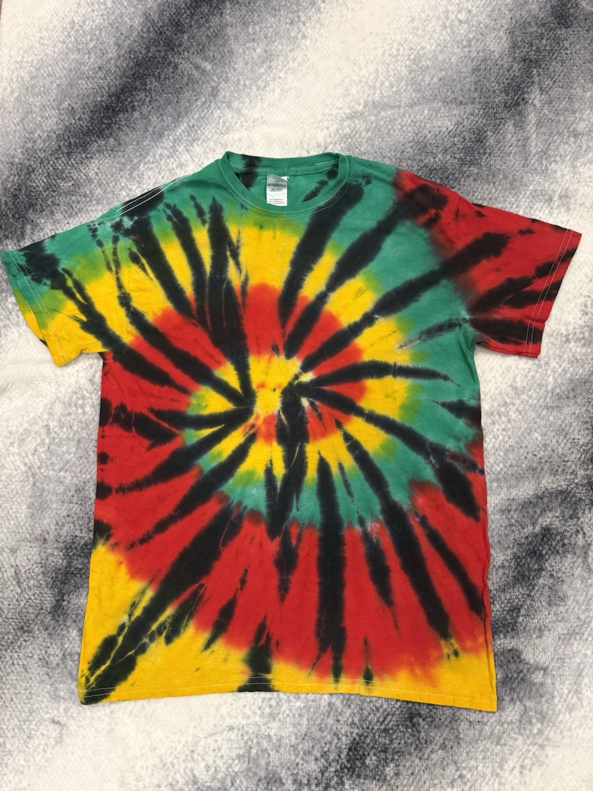Colortone Multicolor Tie-Dye Crew Neck Short Sleeve Tee M Cotton