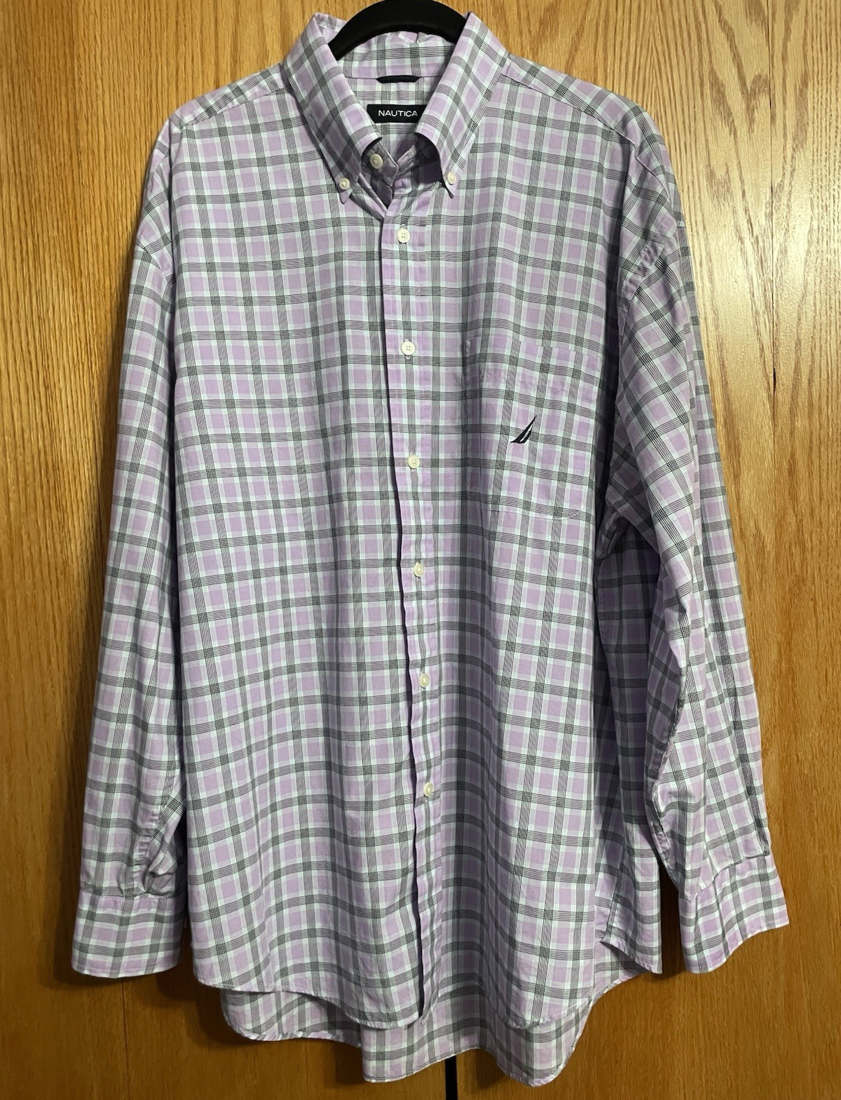 Nautica Men’s Cotton Woven Plaid Button-Up Shirt Button-Down Collar XL
