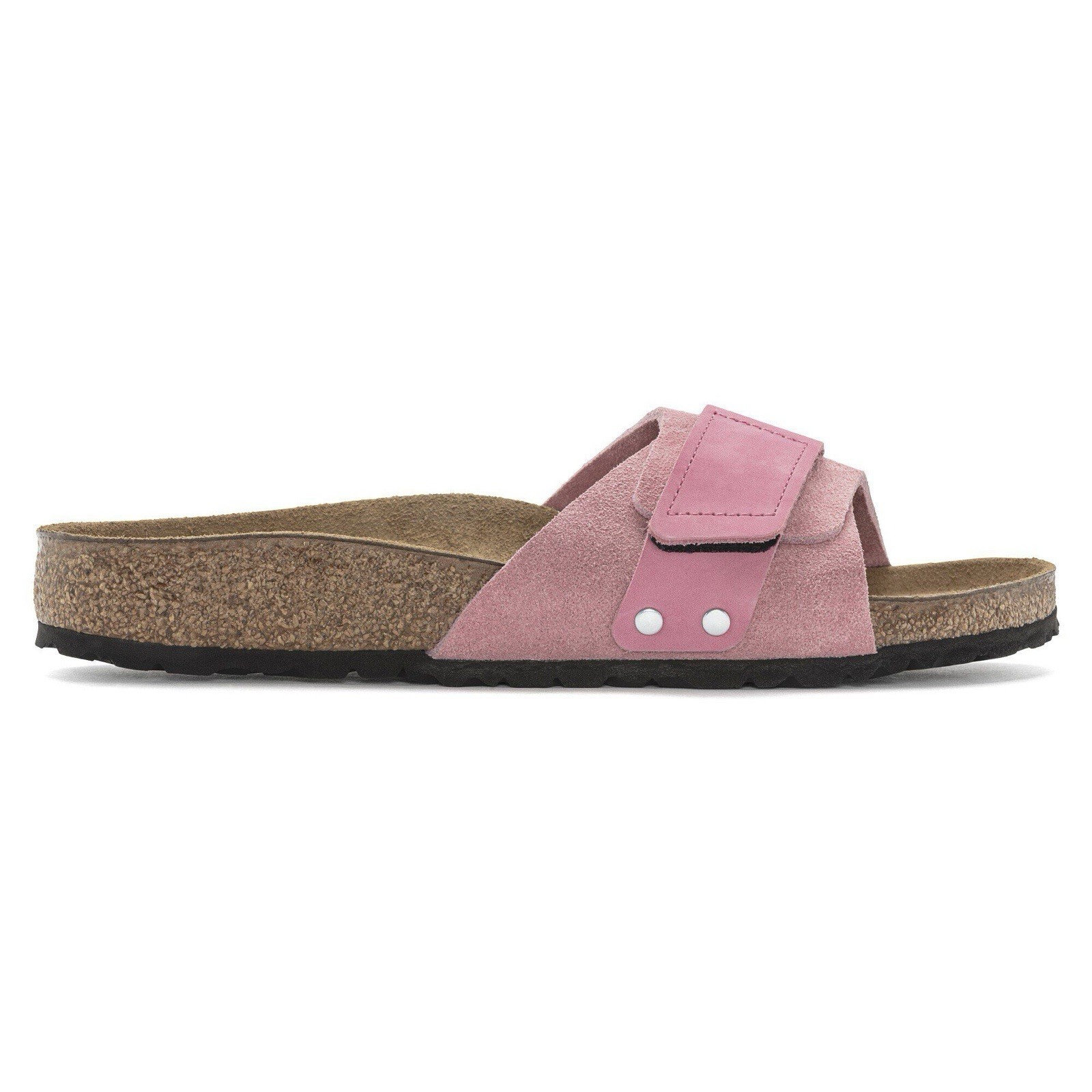Birkenstock Oita Suede Leather Candy Pink Slide Sandals Adjustable Strap US 6