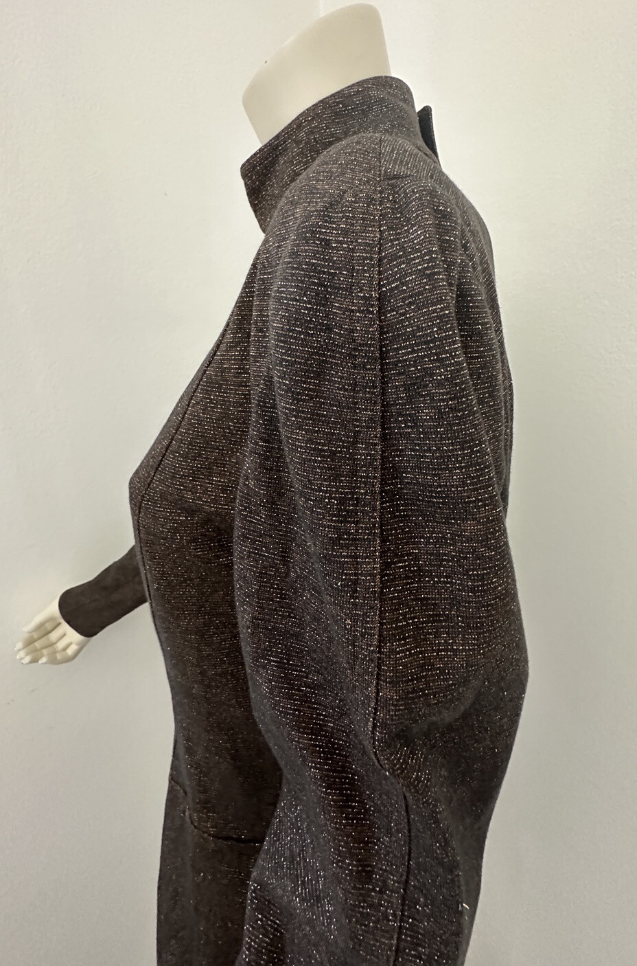 FENDI Short Mini Dress Brown Lurex Cotton Vintage 80s IT48 – L /XL Rare Italy FF