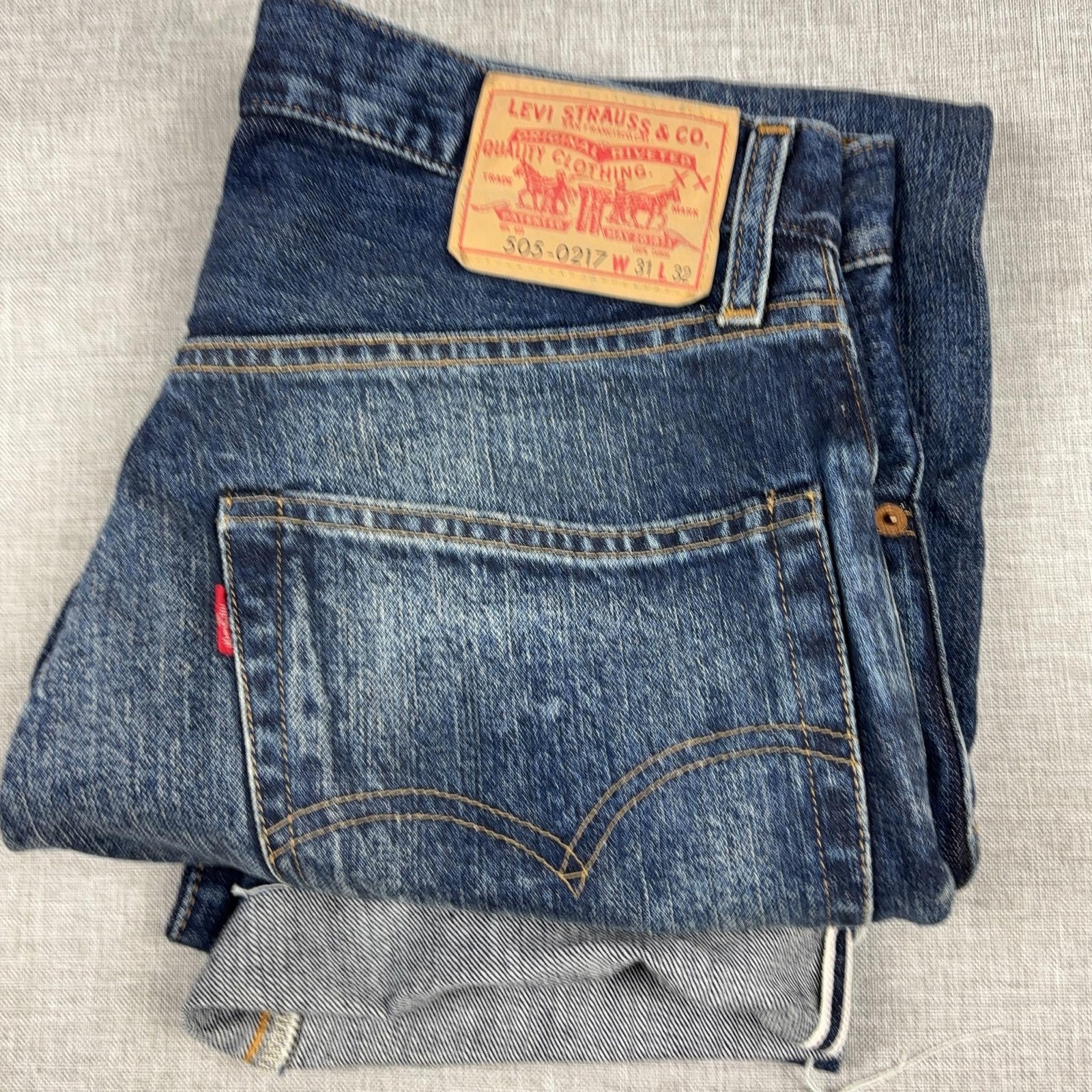Levi’s 505xx Big E Selvedge Redline Jeans 31×25 Cropped Premium Denim Turkey