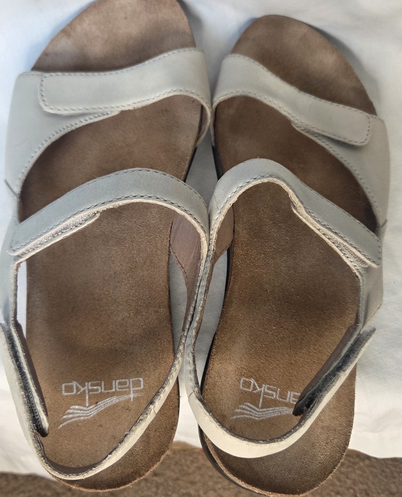 Women’s Dansko Ronda Cork Ivory Milled Nubuck Adjustable Straps Ergonomic Sz 7