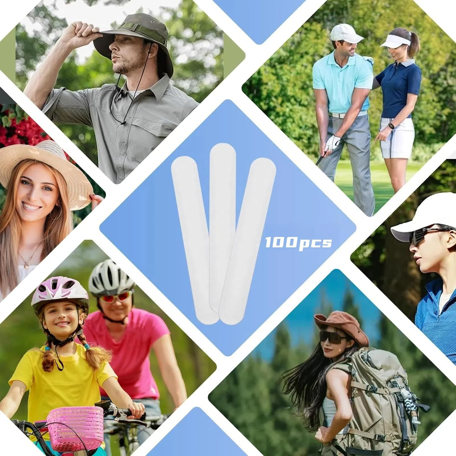 Hat Sweat Liner 100 Pack Hat Liners Sweat Protection Self Adhesive Hat Disposabl