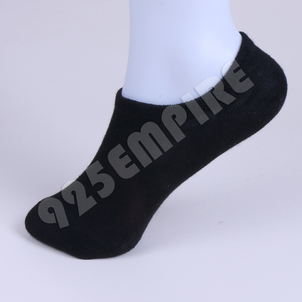 Men No Show Socks Black/White/Grey Mixed Liner Invisible Low Cut Size:9-11/10-12