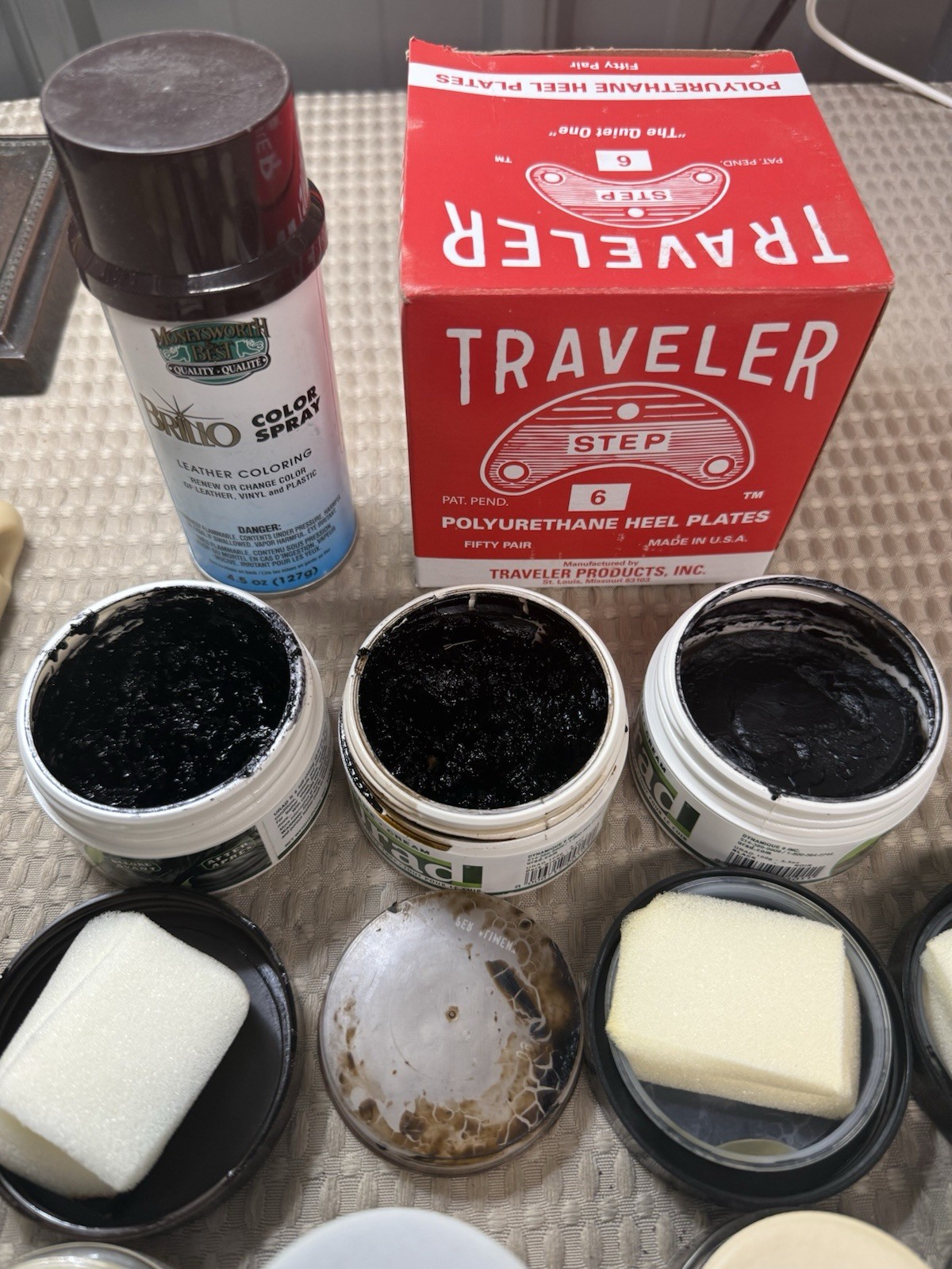 Lot of Shoe & Leather Care Polishes – Urad, Meltonian, Ralyn, Brillo