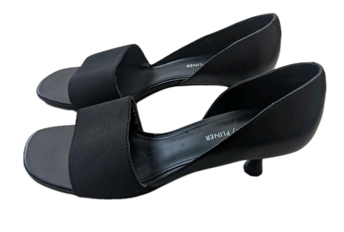 Donald Pliner Coro Black Elastic Fabric Textile Leather Heel Pump Shoes 9