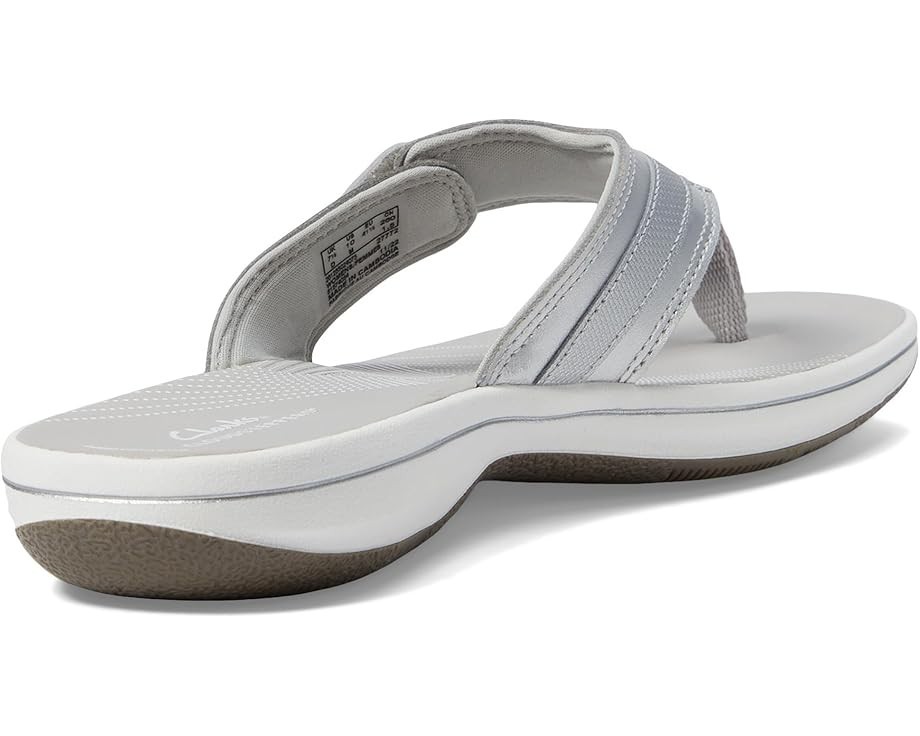 Clarks Breeze Sea Silver Synthetic Women’s Flip Flop Summer sandals SZ 10 NEW !