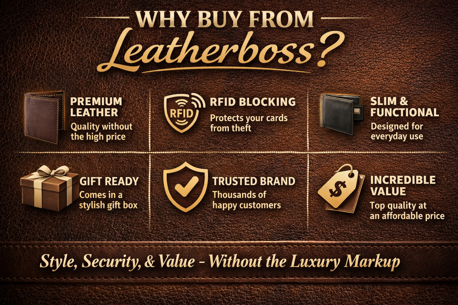 Vintage Leather Mens Slim Bifold Wallet RFID Blocking Credit Card Holder Wallets