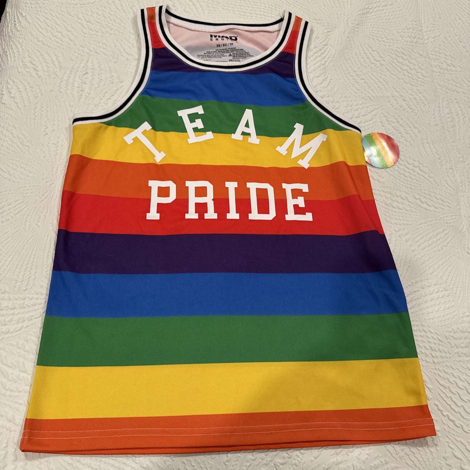 Team Pride Rainbow Stripe Men’s Tank Top Gay Pride NWT Size XS