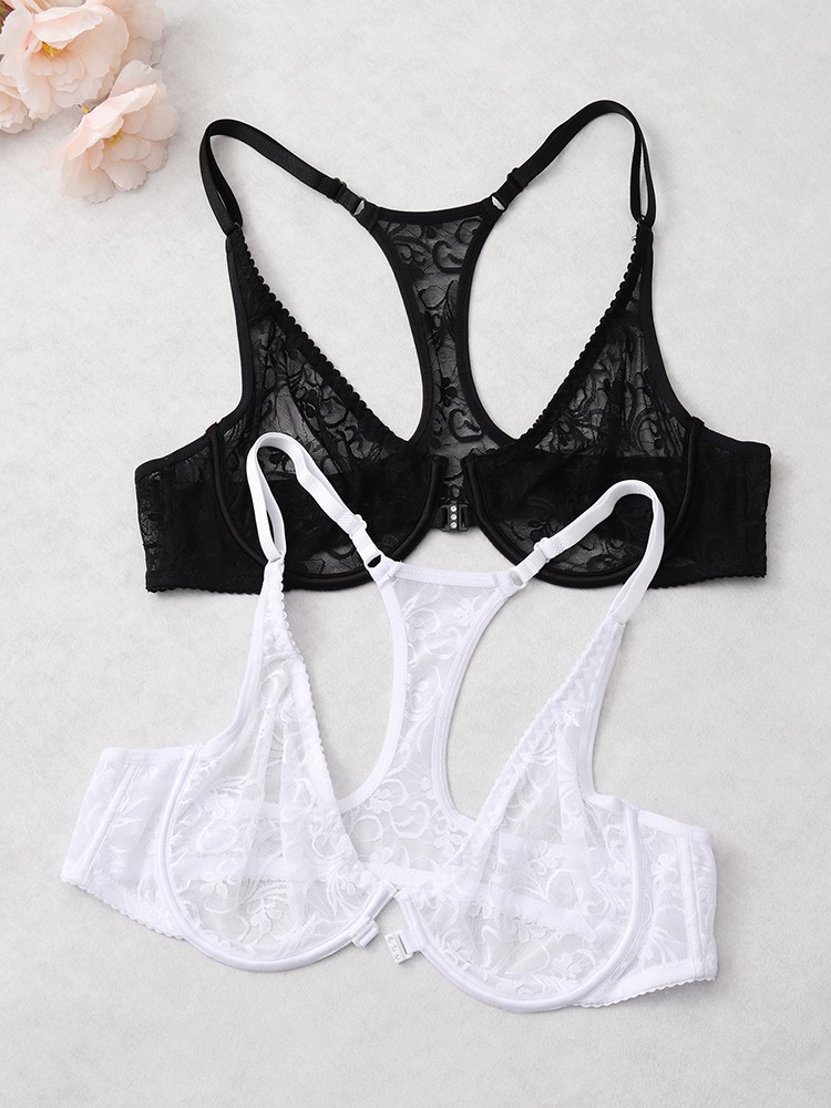 Mens Bra Front Closure Bras Transgender Bras Lace Brassiere Sissy Sexy Lingerie