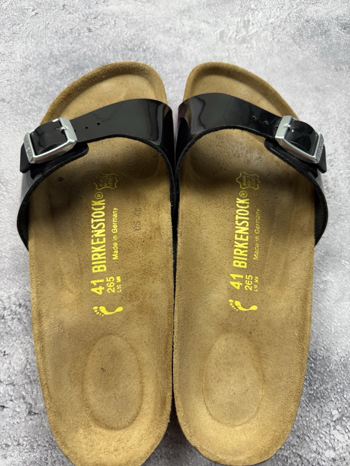 Birkenstock Madrid Sandals Buckle Patent Slides Unisex Women Adjustable Size 41