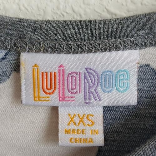 LuLaRoe Women’s XXS Raglan Shirt USA Pattern Multicolor Pre‑Owned