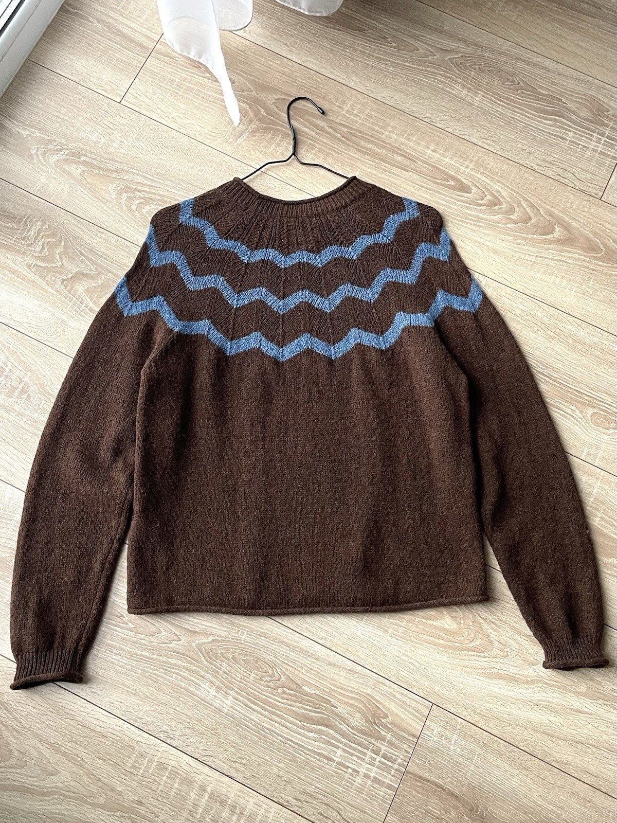 Toast 100% Wool Nordic Fair Isle Knit Sweater Pullover Size M Brown