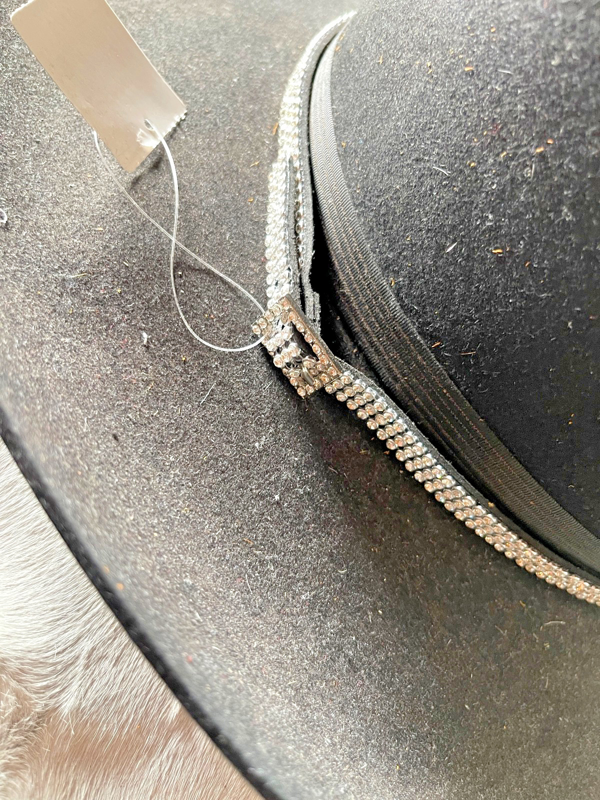 Western Womens Hatband 27.5 x 3/8 in Crystal Buckle 3 Row Cowboy Rodeo Horse