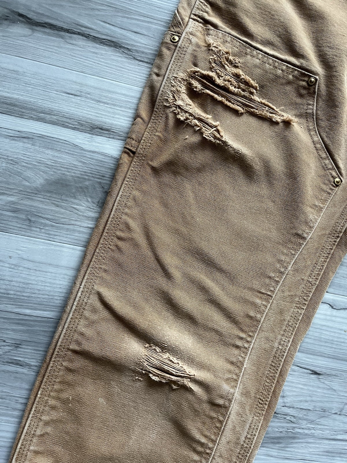 Vintage Carhartt B01 BRN Double Knee Pants 30×30 Made In USA -Distressed & Faded