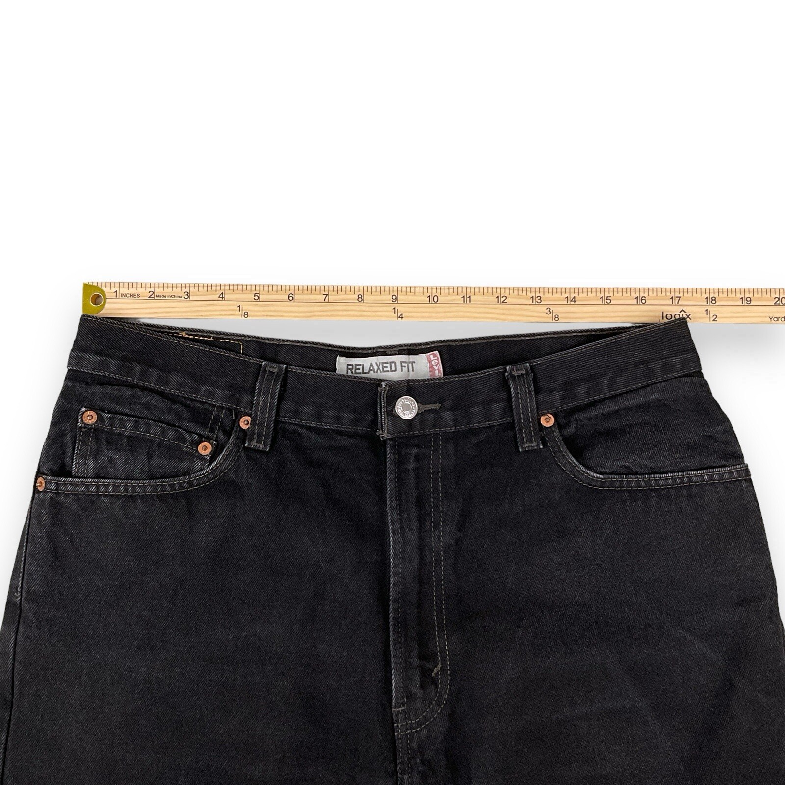 Levis Jeans Men 36×34 (ACTUAL 34×33) Black 550 Relaxed Fit Tapered Vintage EUC