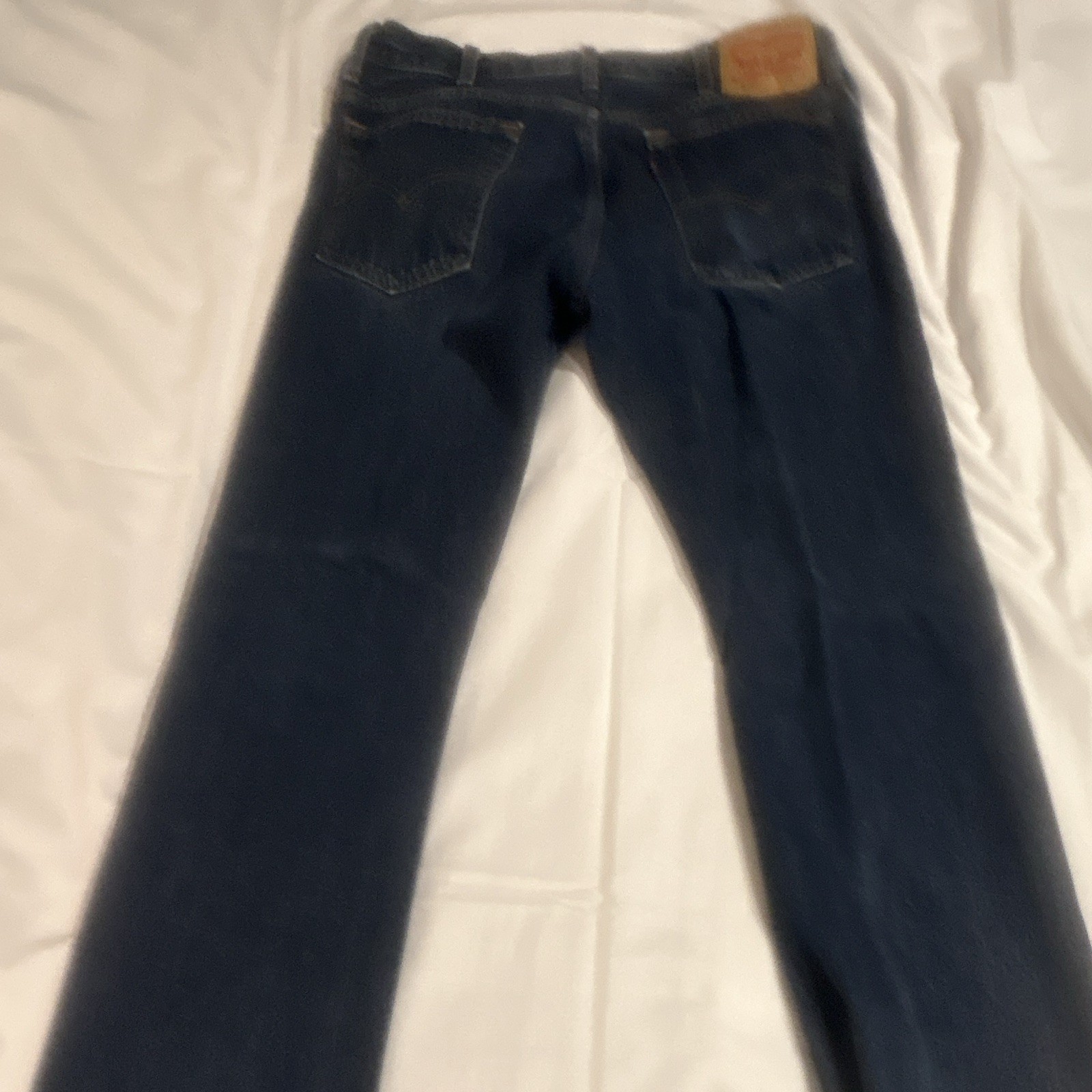Levi’s Men’s Blue Dark Wash Straight Leg Jeans Regular Fit Mid Rise 5-Pocket