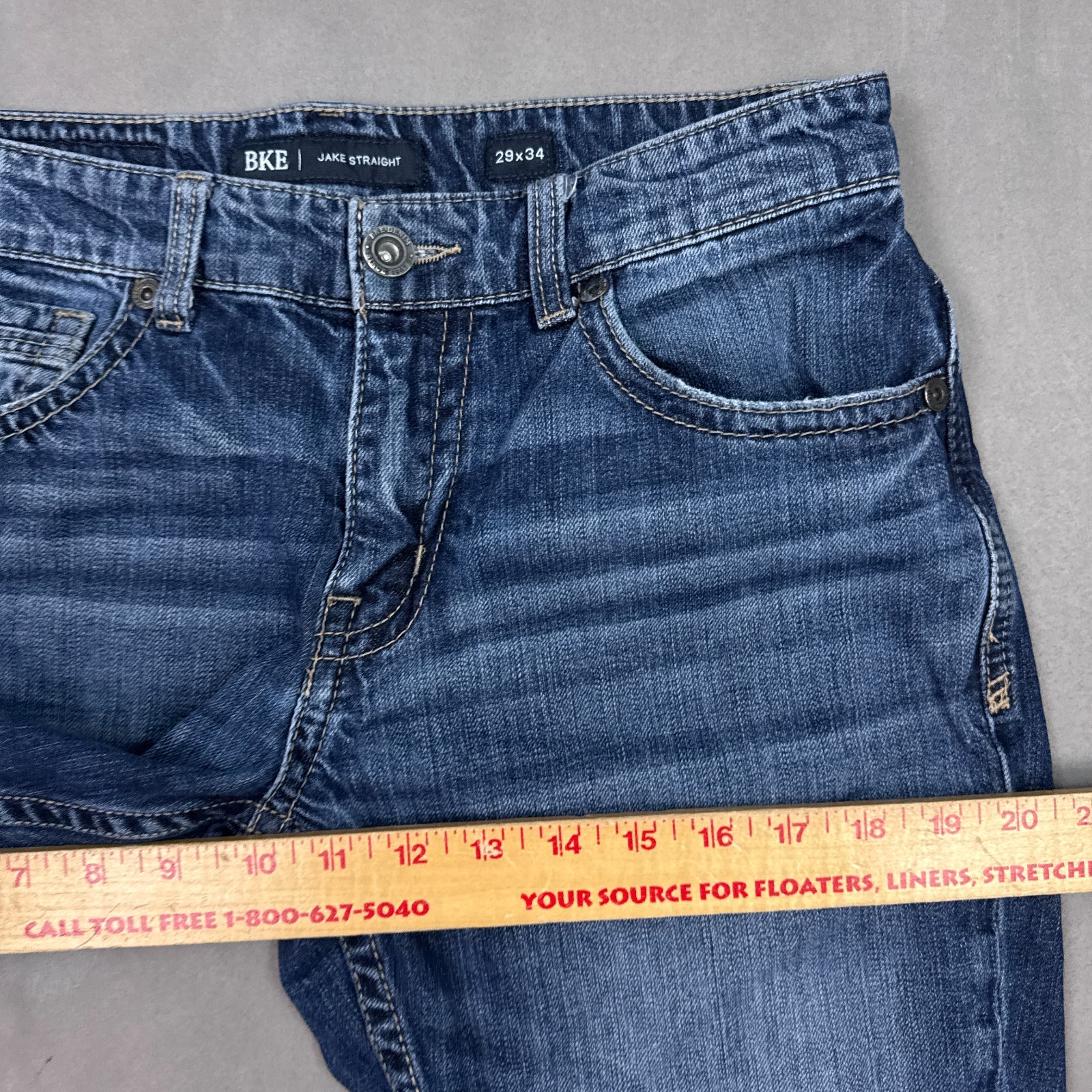 BKE Buckle Jeans Mens 30×32 Blue Jake Denim Pants Faded Washed Out (Tag29x34)