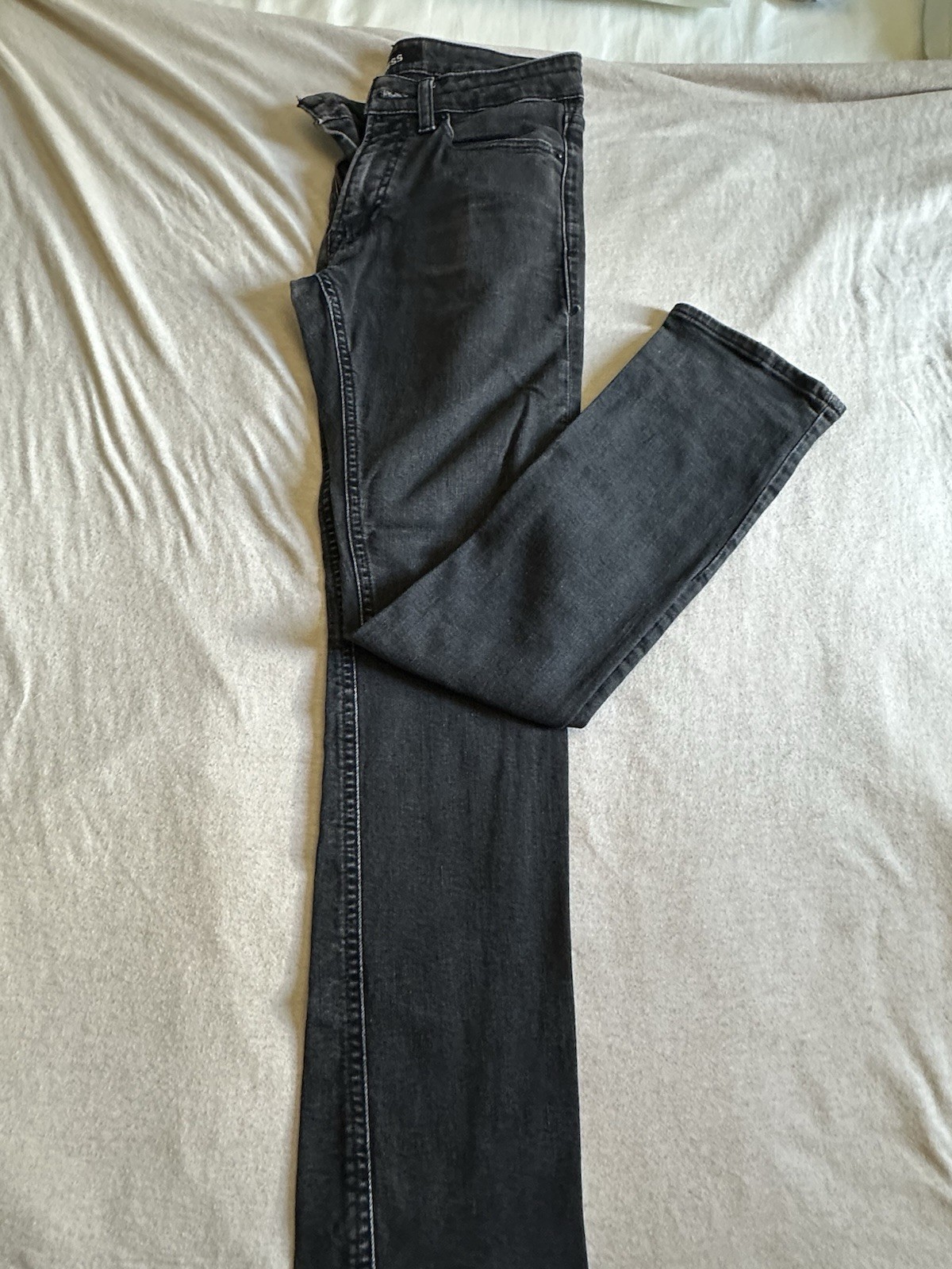 Express Men’s Slim Fit Jeans Dark Wash Gray Denim Mid Rise 5-Pocket Zip