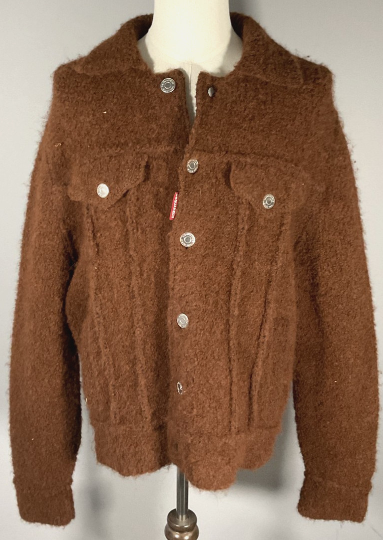 Dsquared2 Knit Worker Men’s Size L Brown Jacket NWOT