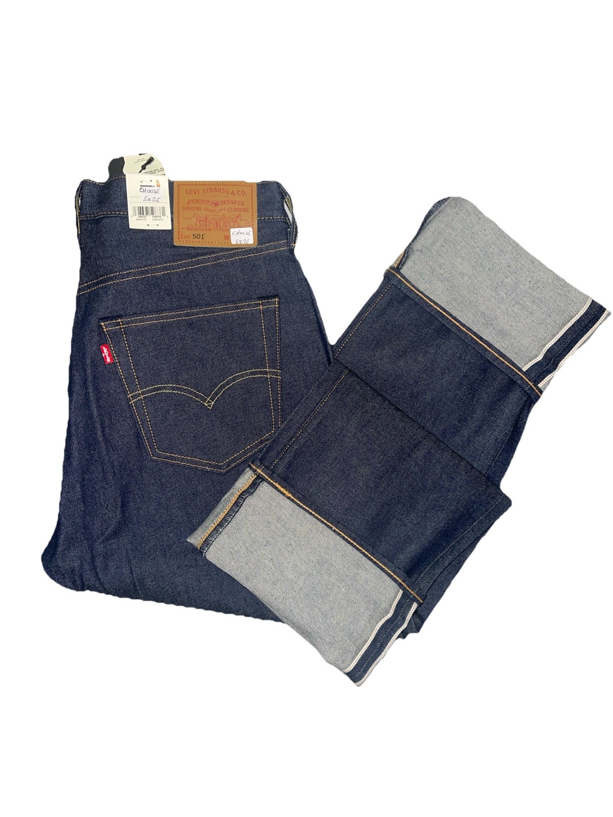 Levi Premium 501 Original Fit Selvedge,Blue Shrink TO Fit Rigid Choose Sizes