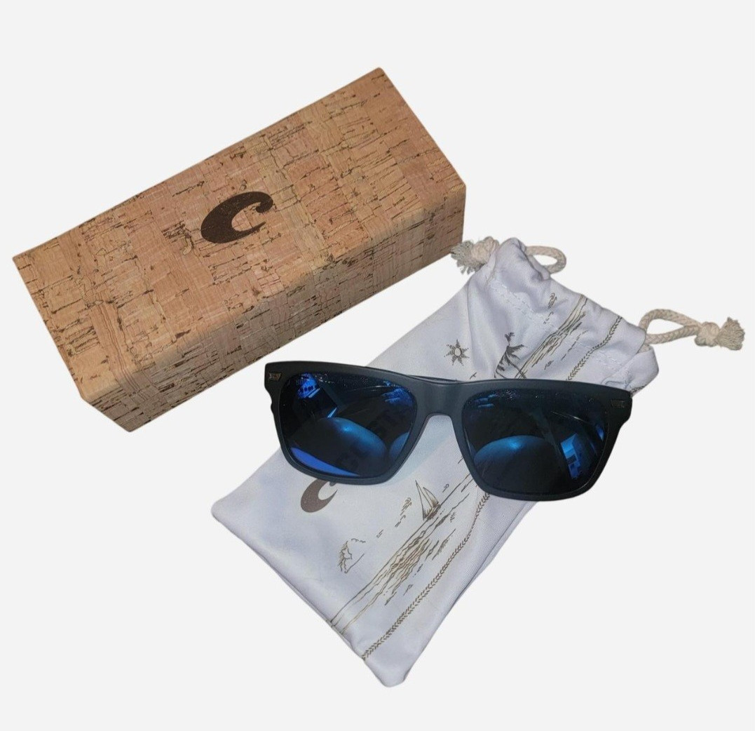 Costa Aransas Polarized Mirrored UV400 Sunglasses Black/Blue