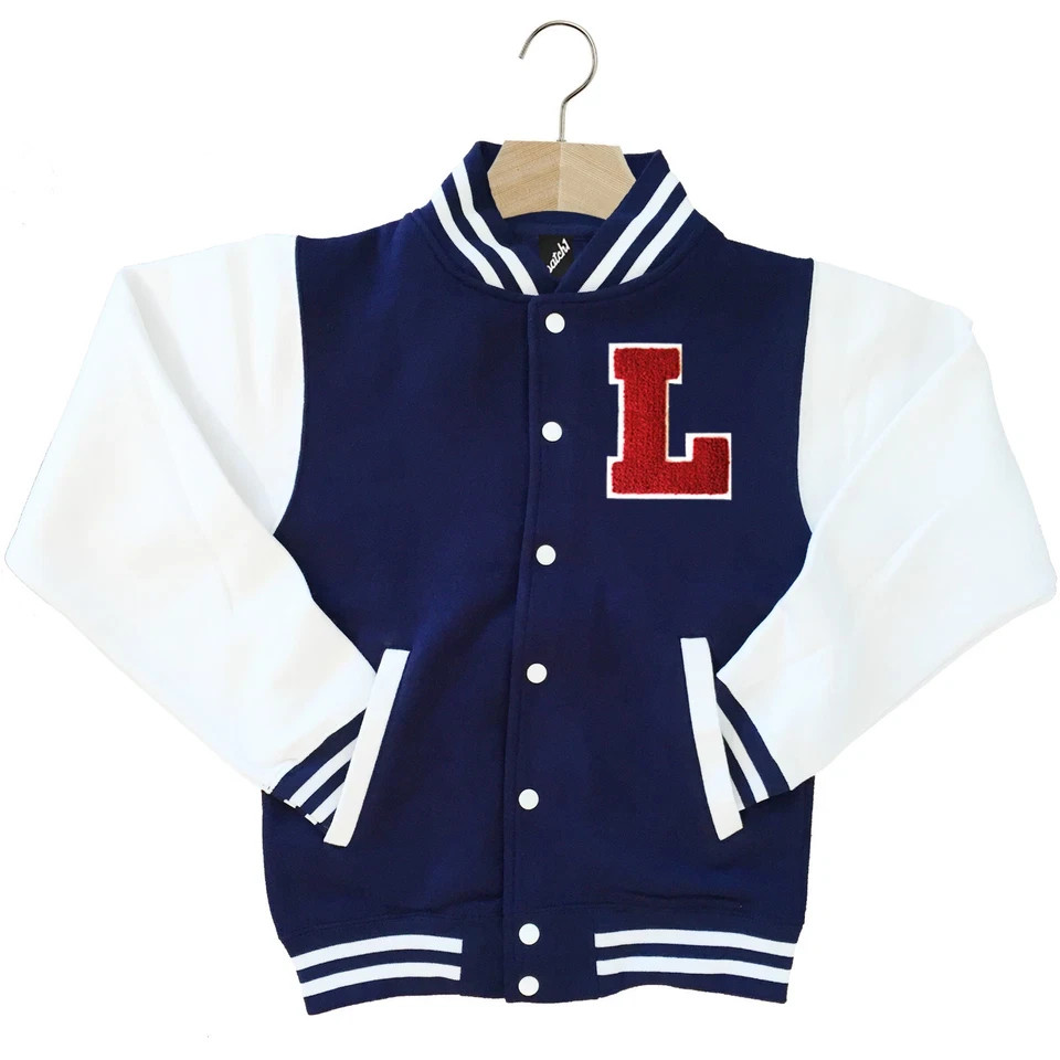 CLASSIC VARSITY BASEBALL JACKET UNISEX PERSONALIZED GENUINE US D COLLEGE LETTER