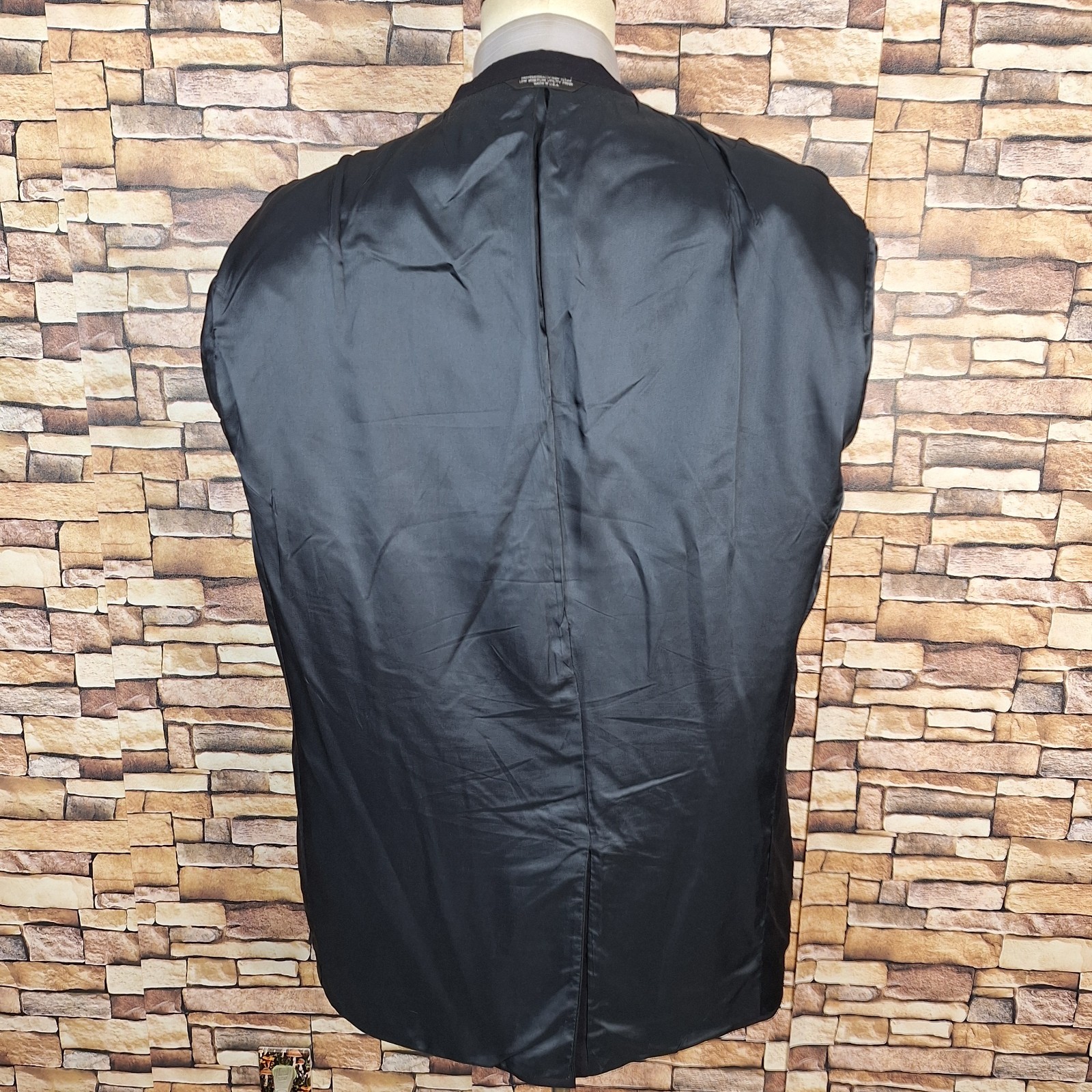 Evan Picone 2 Piece Suit Mens 50L 42X33 Black Vintage Single Vented Wool