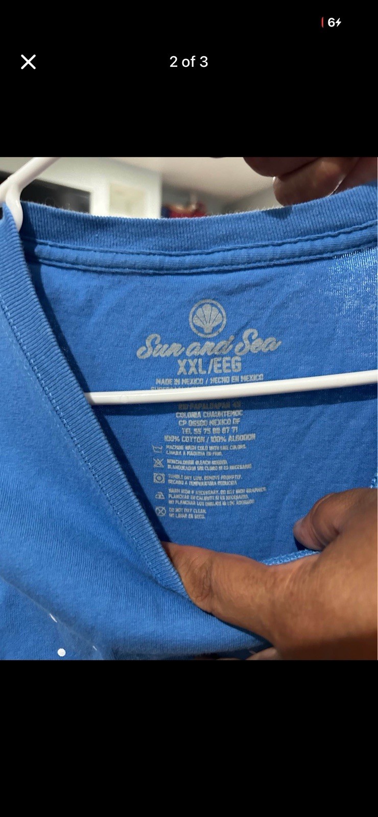 VTG Cozumel, Mexico T Shirt 100% Cotton 2XL Blue EUC Made In Mexico