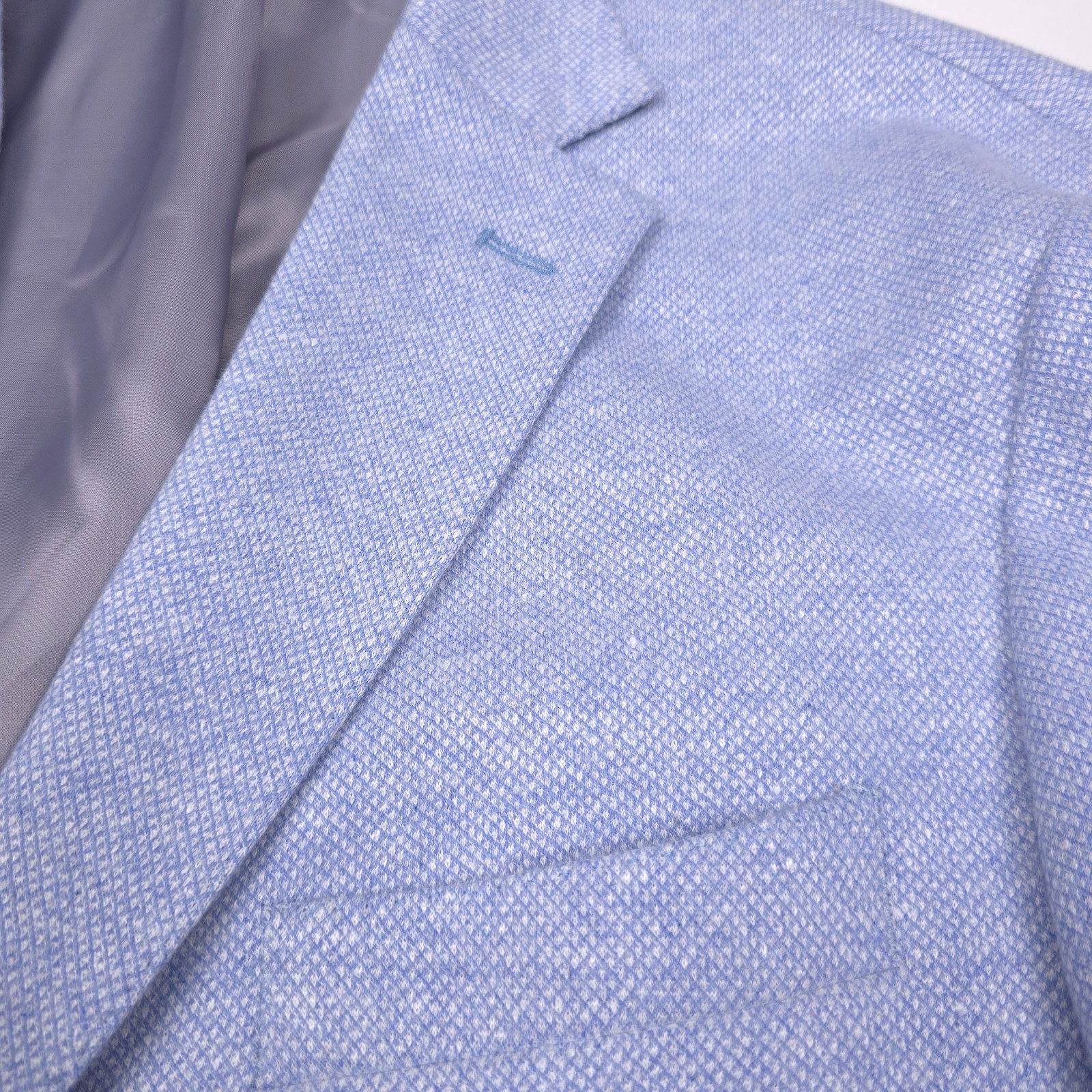 Bloomingdales Jersey Unstructured Sport Coat Mens 44R Blue Linen Blazer Jacket