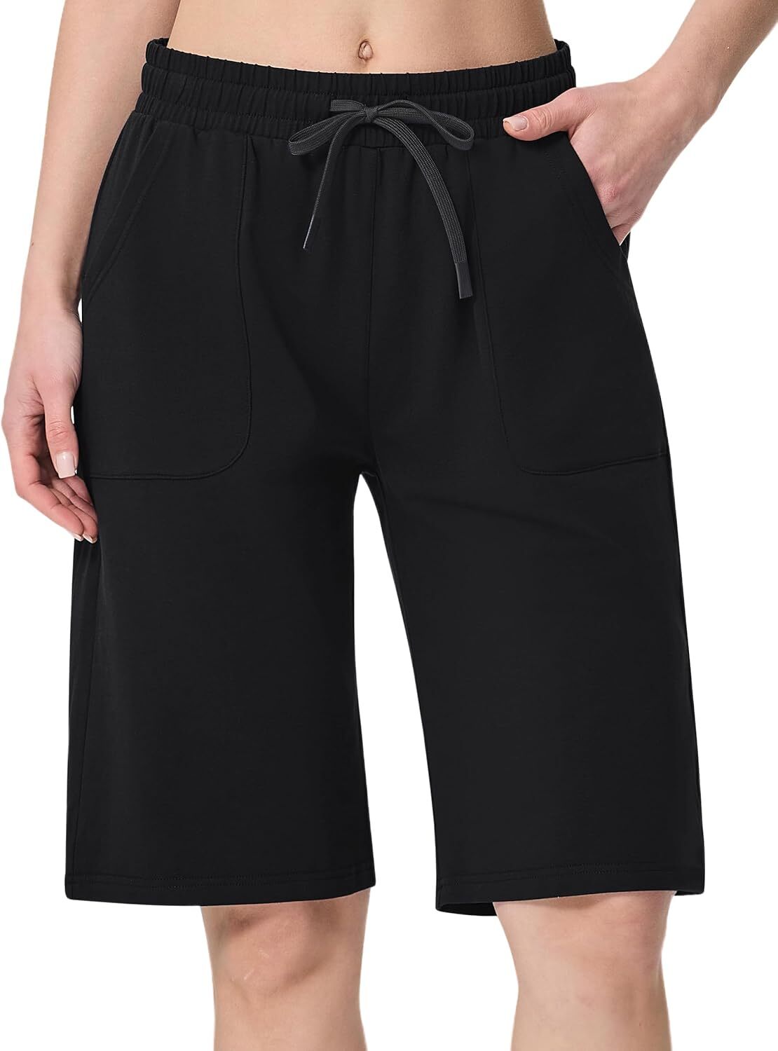 Women Cotton Sweat Shorts Athletic Lounge Sports Workout Bermuda Knee Half Pants