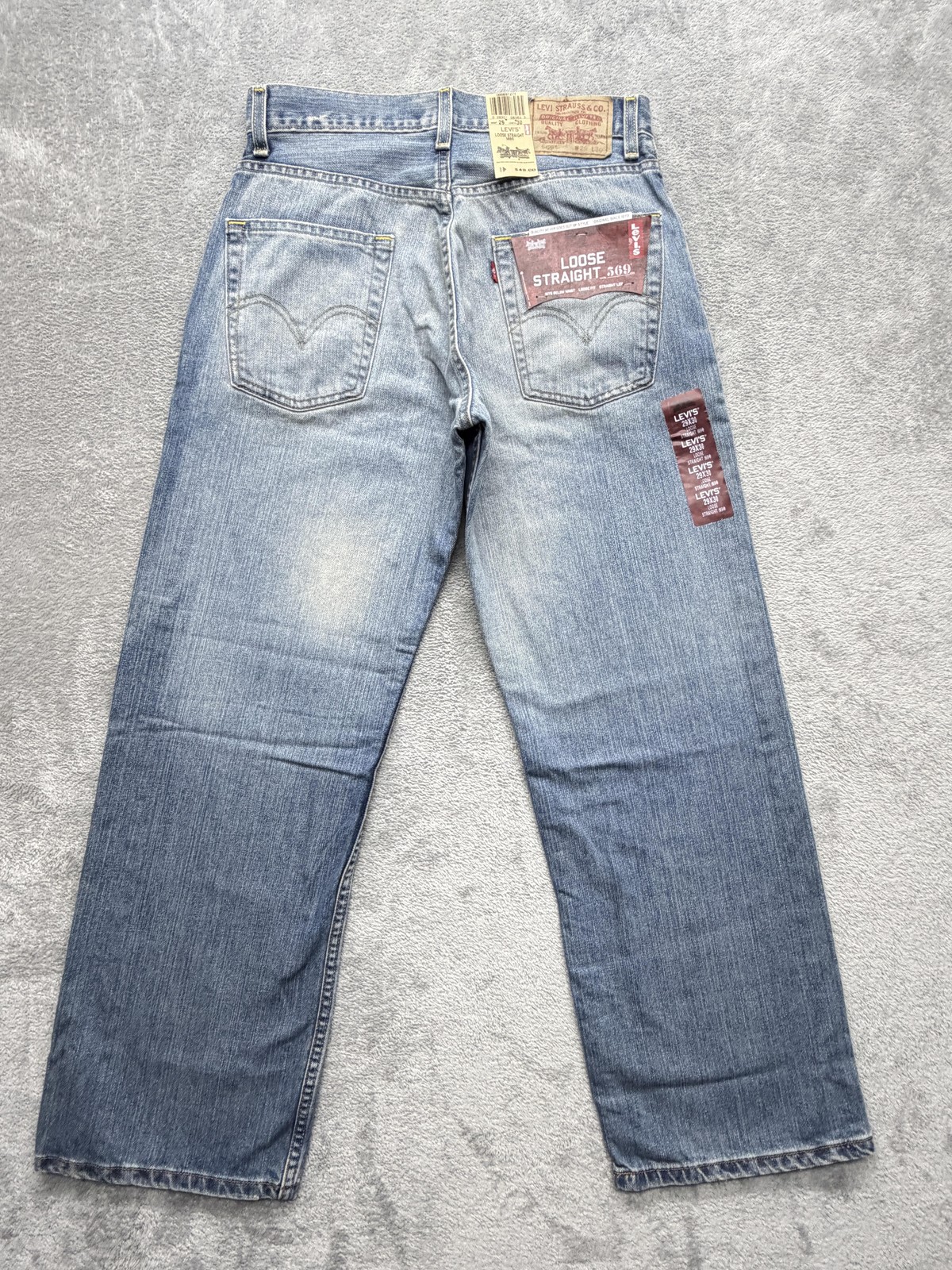 Levis 569 Jeans Mens Measured 30×30 Blue Loose Straight Classic Denim Zip Fly