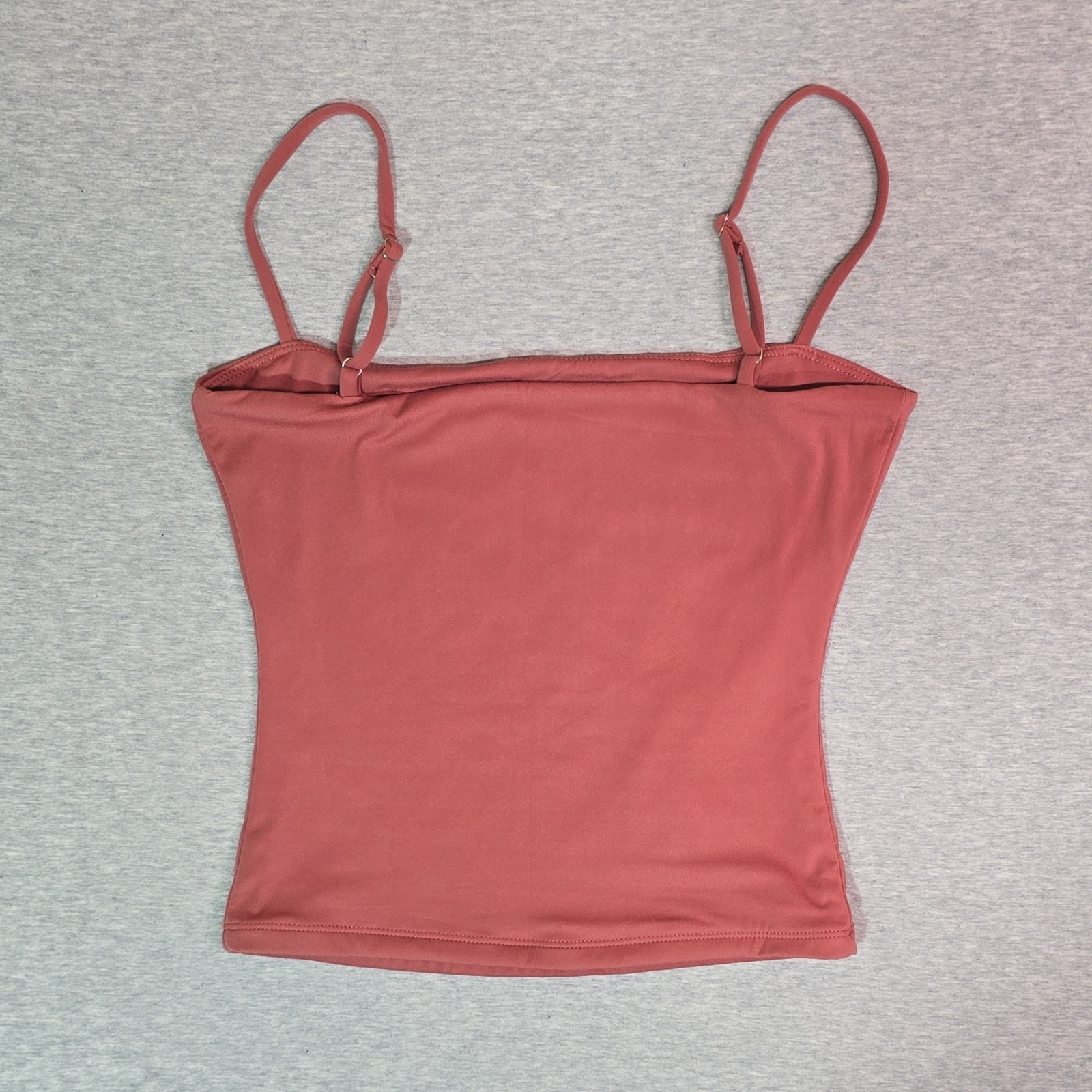 Qinsen Double Lined Women’s Soft Basic Tank w Adjustable Straps – XS Terracotta