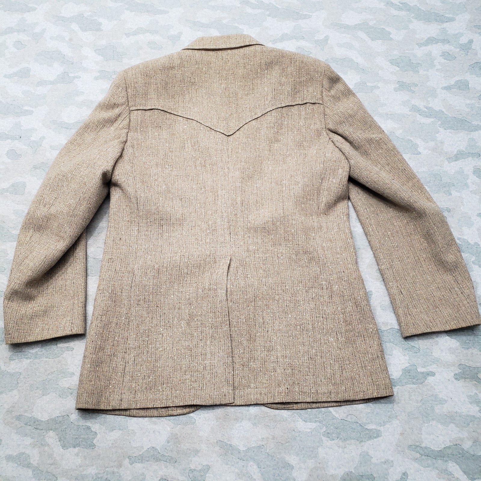 Vtg Pendleton Blazer Mens 42 Tan Wool 100% Two Button Western Sport Coat 60s 50s