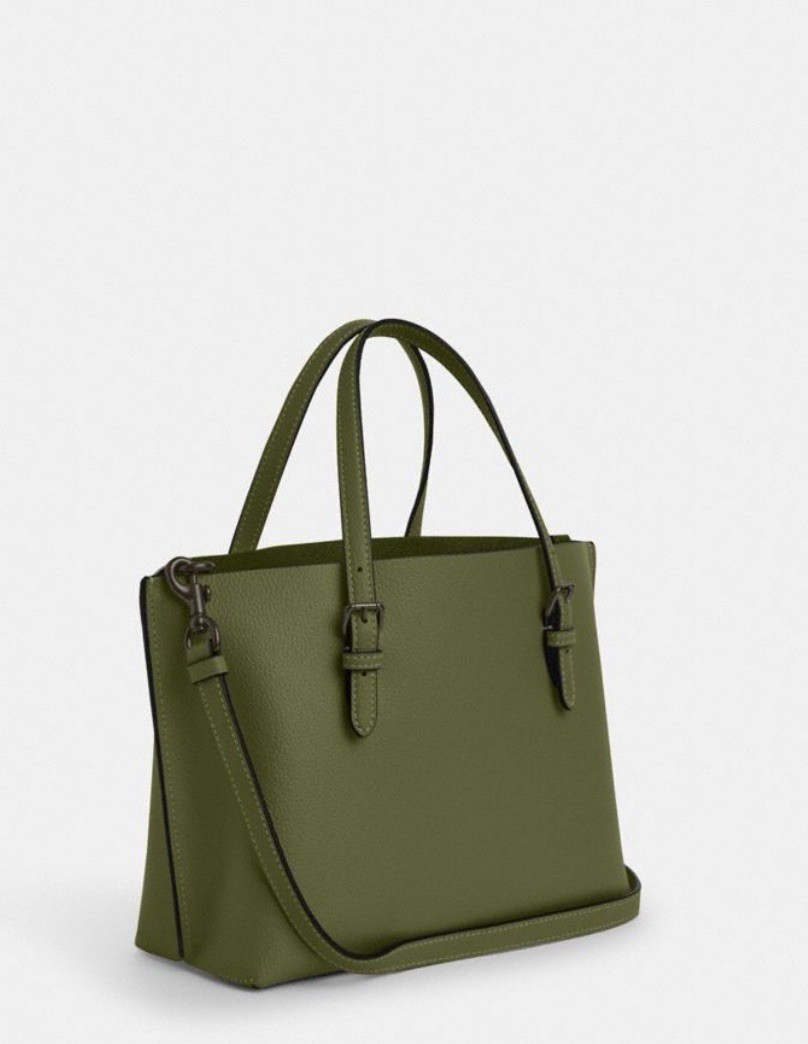 COACH Mollie Tote 25 Canvas Leather Shoulder Bag in Military Green