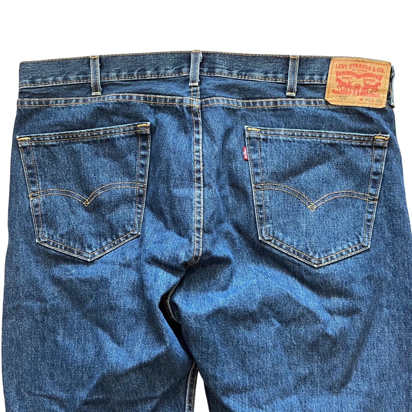 Levis 505 Regular Fit Jeans Mens 40×30 Blue Denim Straight Leg 00505-4886