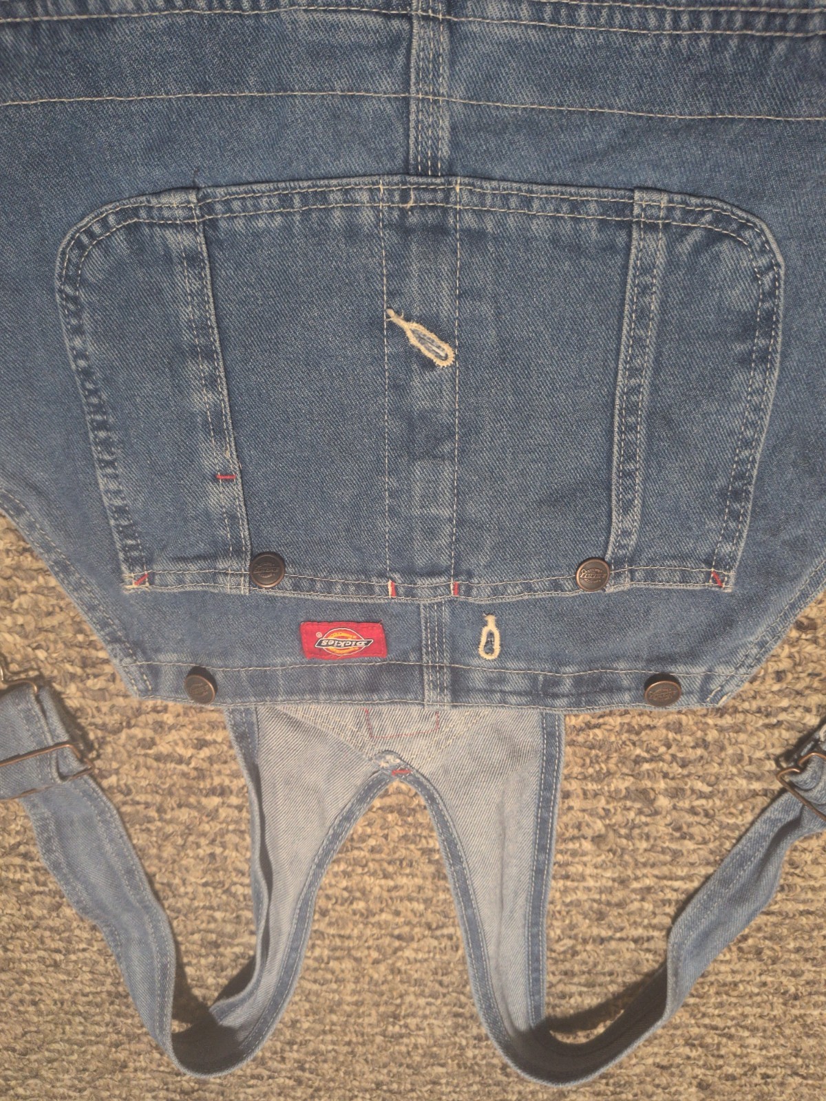 DICKIES Unisex Denim Bib Overalls 36×30 Light Wash. Gently Used. Great Condition