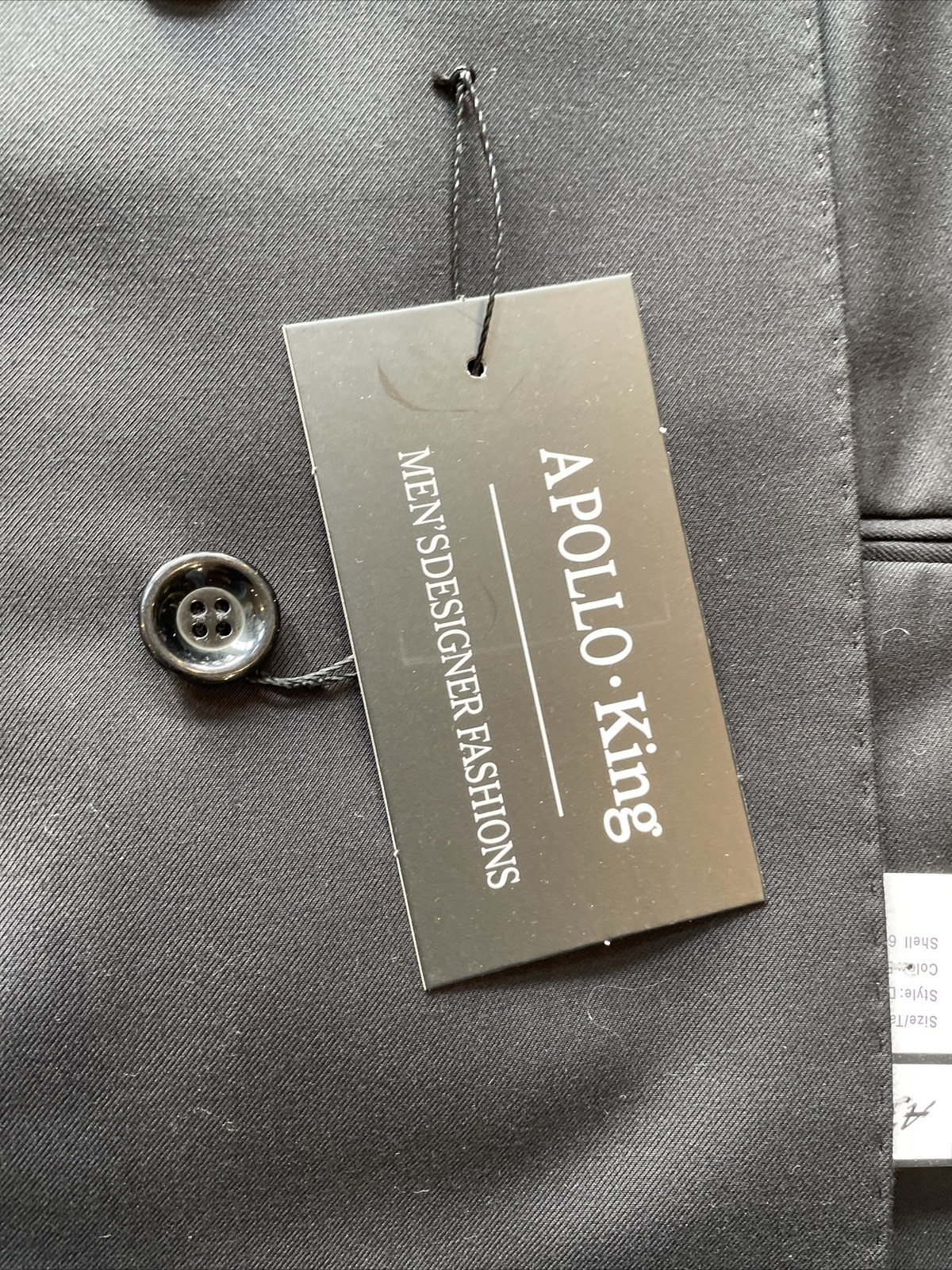 NWT Men’s Black Double Breasted Suit Apollo King Size 48L