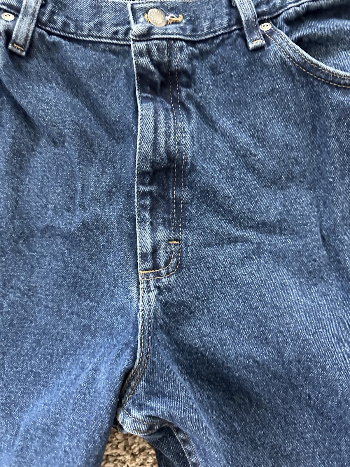 WRANGLER FIVE STAR PREMIUM DENIM RELAXED FIT JEANS 38×34 DARK WASH