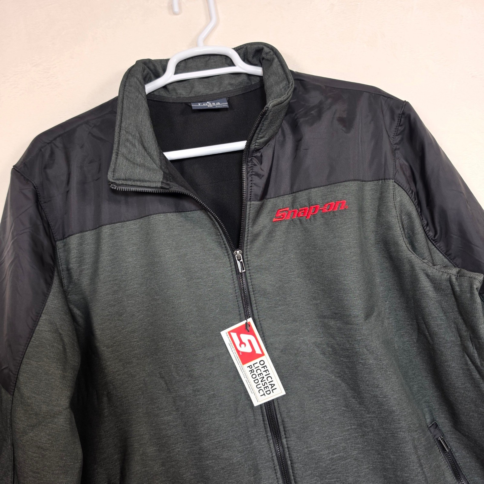 Snap-on Tools Fossa Jacket Mens 3XL Grey Black Full Zip Fleece Workwear Gorpcore