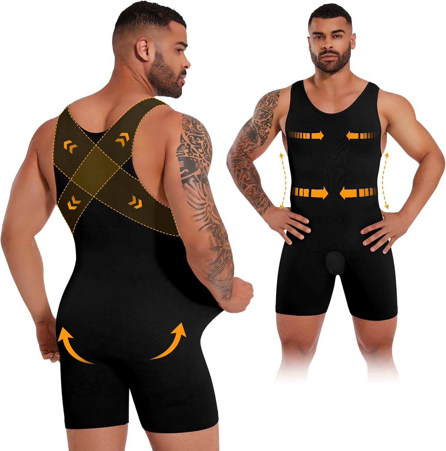 Mens Body Shaper Slimming Bodysuit Compression Tummy Control Fajas Para Hombres