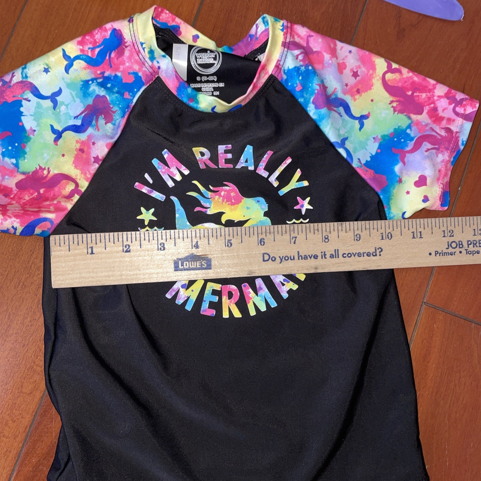 Fin Fun Mermaid Youth Large Tail Swimsuit Rash Guard w/ FINIS Monofin Swim Set