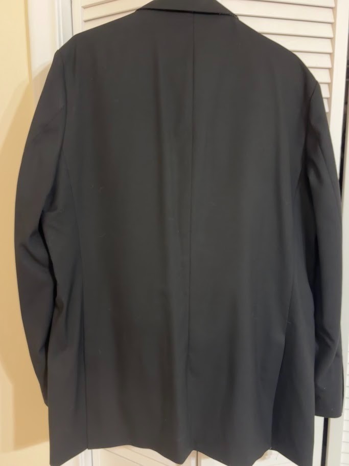 JM Haggar Suit Jacket Mens 46L Black Tailored Fit Premium Stretch Blazer