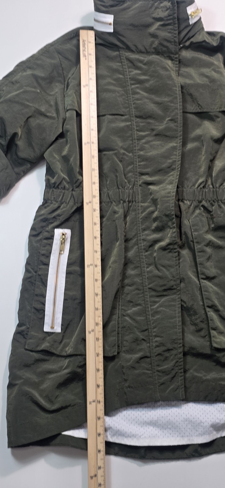 Millard Fillmore MF-13 Green Hooded Anorak Jacket S Mid-Length Zip/Button