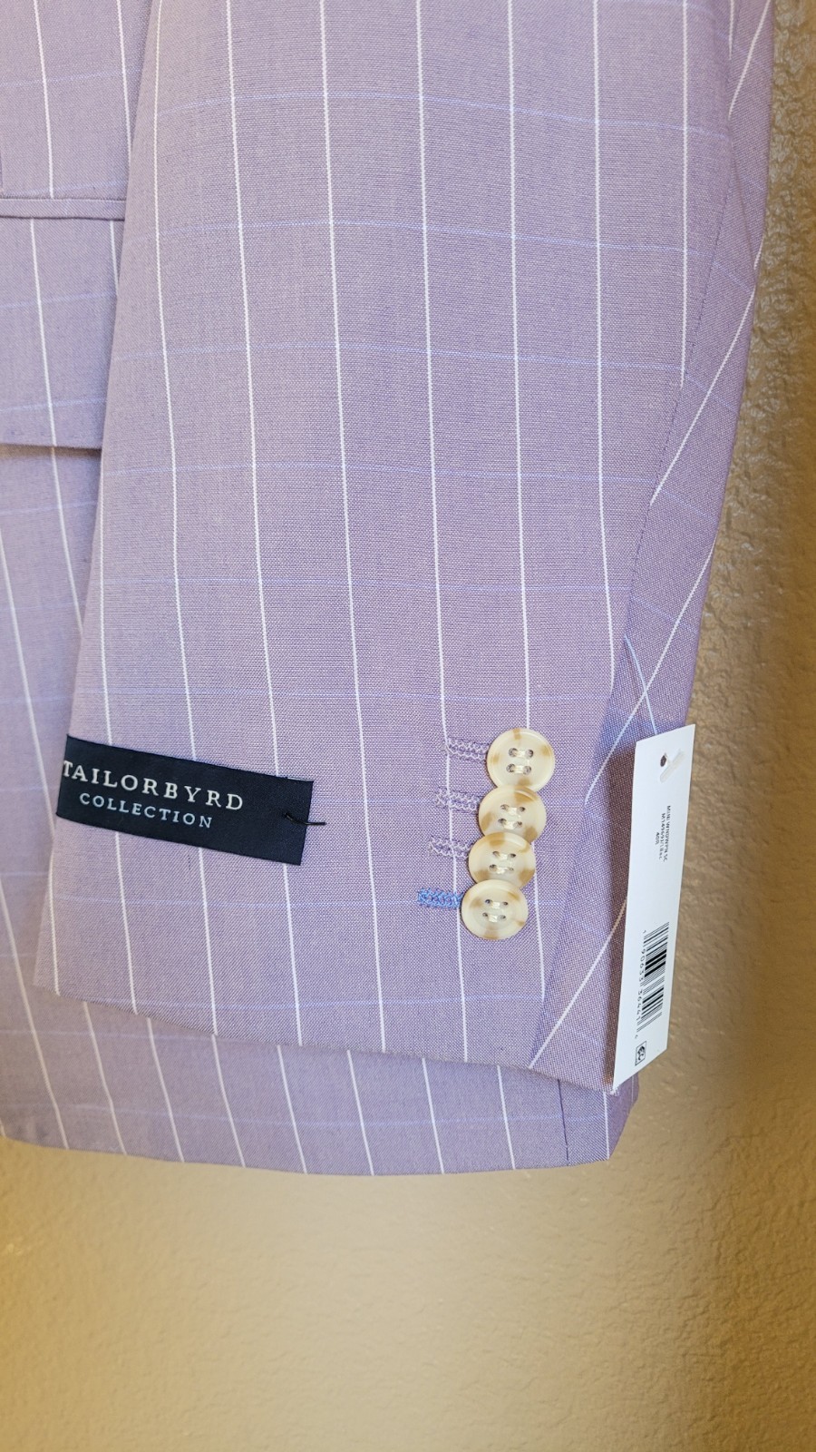 Tailorbyrd Mens Plaid Blazer, Lilac Mini Windowpane Sport Coat